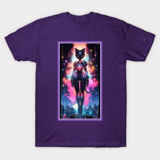 Anime Cute Cat Girl | Sci-Fi Manga Girl Anime Art T-Shirt